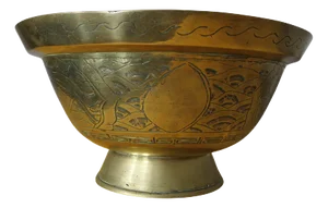 Engraved Brass Bowl, 19th Century