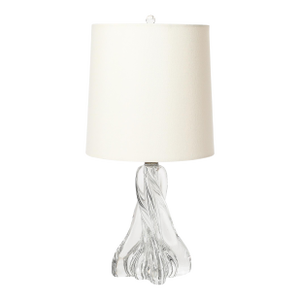 Mid-Century Modernist Spiral Form Crystal Table Lamp Signed Baccarat