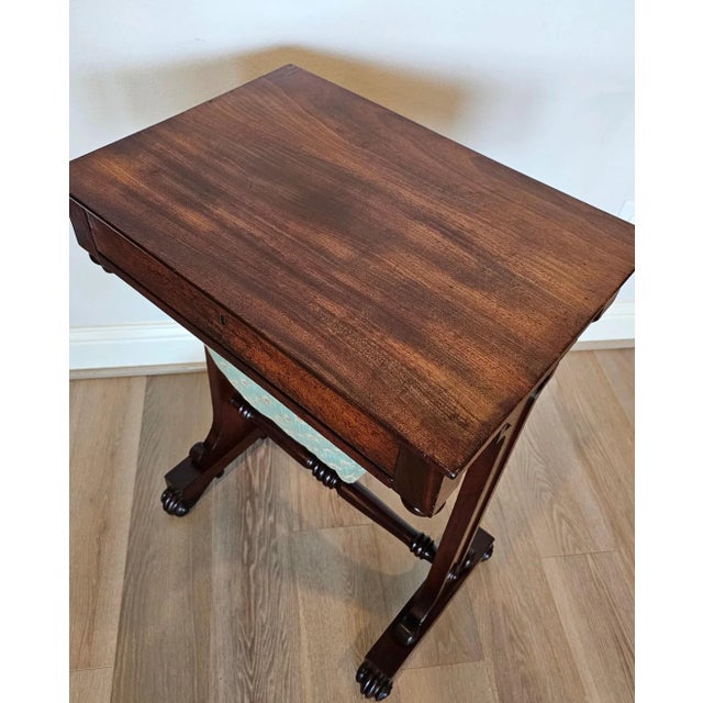 English Antique English William IV Period Rosewood Mahogany Sewing Stand For Sale - Image 3 of 13
