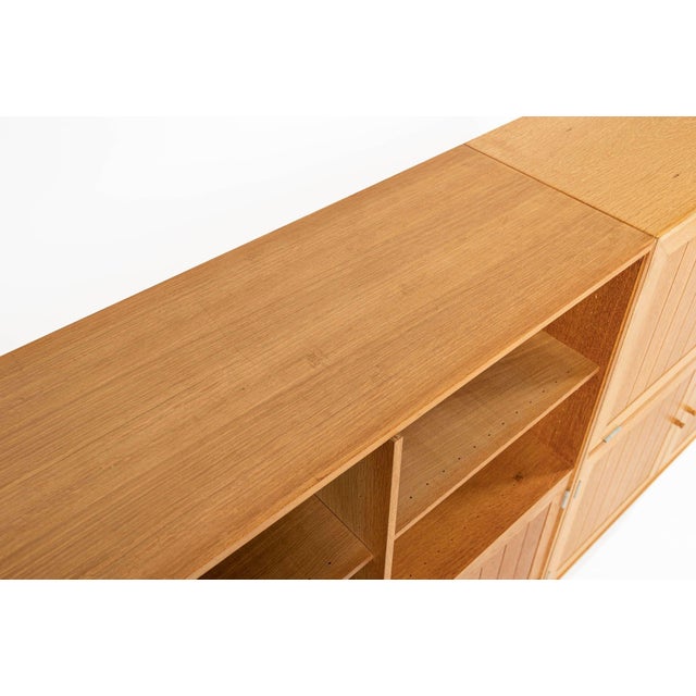 Danish Modern Oak Modular Wall Unit, Mid Century Bookcase Display Cabinet For Sale - Image 14 of 18