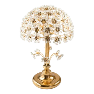 Gold-Plated & Crystal Table Lamp by Palwa, Germany, 1960s