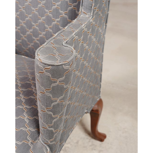 Mid-Century English Georgian Wingback Upholstered Armchair For Sale - Image 10 of 17