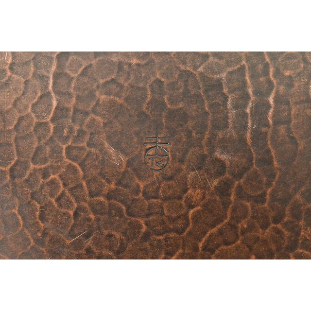 Roycroft Arts & Crafts Hammered Copper Large Handled Serving Tray, Circa 1920s For Sale - Image 9 of 10