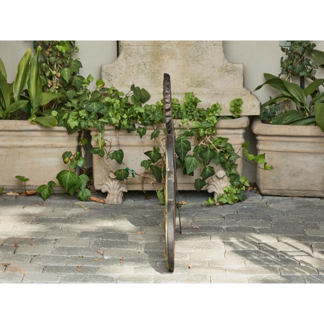 English 19th Century Brass and Mirror Architectural Element with Floral Decor For Sale - Image 11 of 12