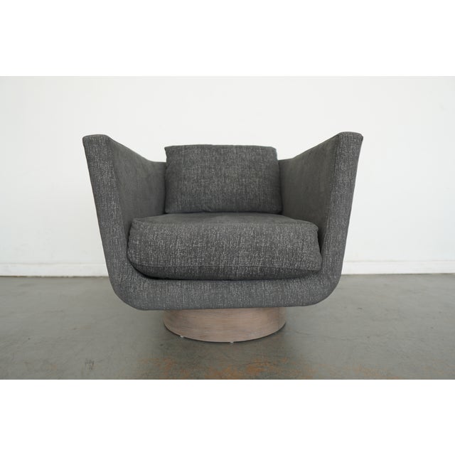 Bernhardt Gemma Leather-Fabric Swivel Chairs (Set of 2) For Sale In Austin - Image 6 of 16