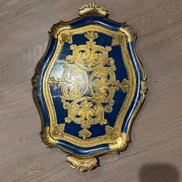 Mid 20th Century Italian Florentine Tray Wood For Sale - Image 4 of 8