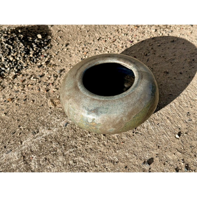 Flat-Shaped Studio Ceramic Art Vase Glazed in Crystal- and Run-Glaze Technique, West Germany, 1960s For Sale - Image 10 of 18