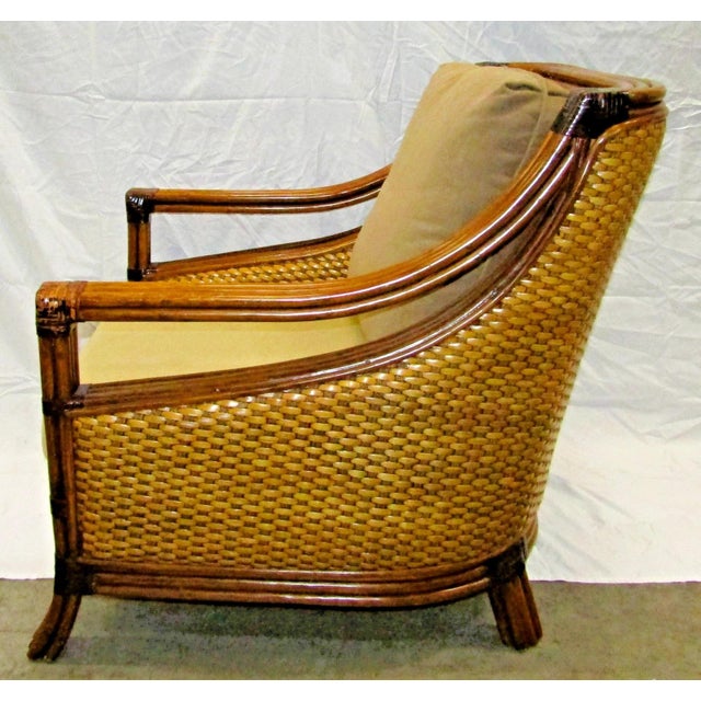 1970s 1970s Rattan Wicker Mandalay Chair With Cushions For Sale - Image 5 of 18