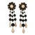 Francoise Montague Black Beads Rhinestone Dangle Earrings - 2 Pieces For Sale