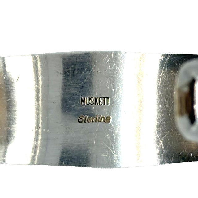 Late 20th Century Wayne Muskett Navajo Inlaid Silver Bracelet For Sale - Image 5 of 5