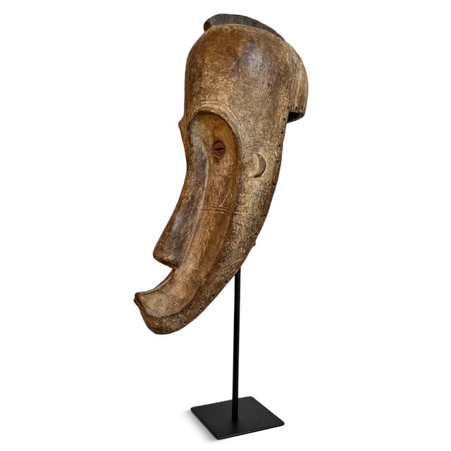 Tribal Antique Ngil Fang Tribal Gabon Mask on Stand For Sale - Image 3 of 17