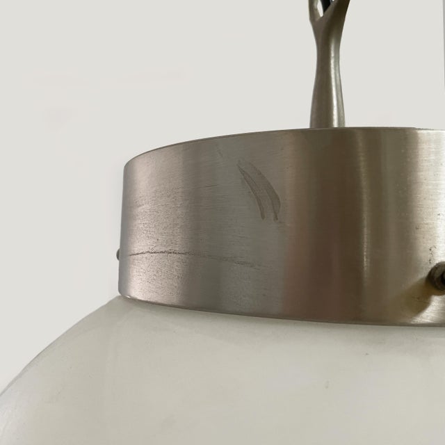 White Mid-Century Modern Italian Delta Pendant Light attributed to Sergio Mazza for Artemide, 1950s For Sale - Image 8 of 11