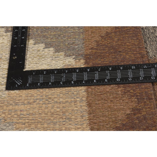 Brown Vintage Swedish Rollakan Rug, 05'07 X 08'01 For Sale - Image 8 of 11