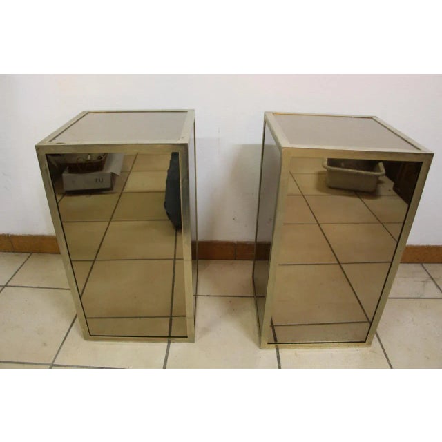 Mid-Century Glass and Nickel-Plated Brass Side Tables, 1950s, Set of 2 For Sale - Image 4 of 9
