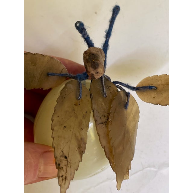 Mid 20th Century Asian Carved Green Jade Plum/Peach Hard Stone Fruit Carved Leaves For Sale - Image 9 of 9