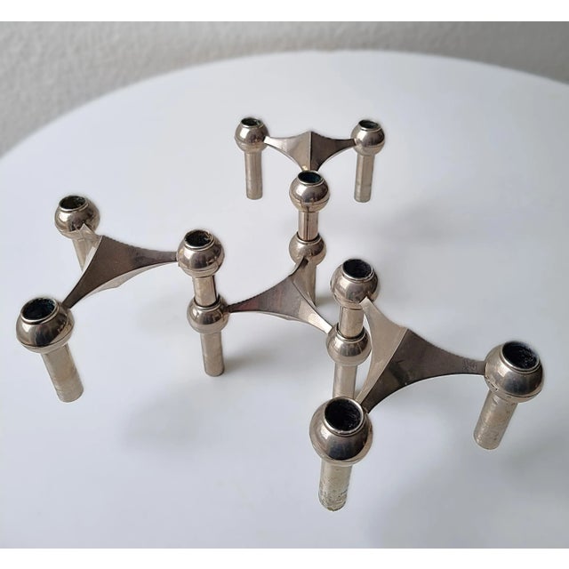 1970s Vintage Modular Candlesticks from BMF, 1970s, Set of 4 For Sale - Image 5 of 11
