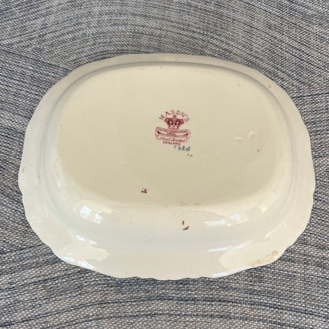 Late 19th Century Antique English Masons Antique Fruit Basket Serving Bowl For Sale - Image 5 of 5