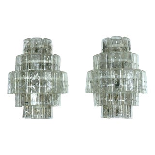 Italian Murano Glass Elements Sconces by Vistosi Manner, 1970s, Set of 2 For Sale