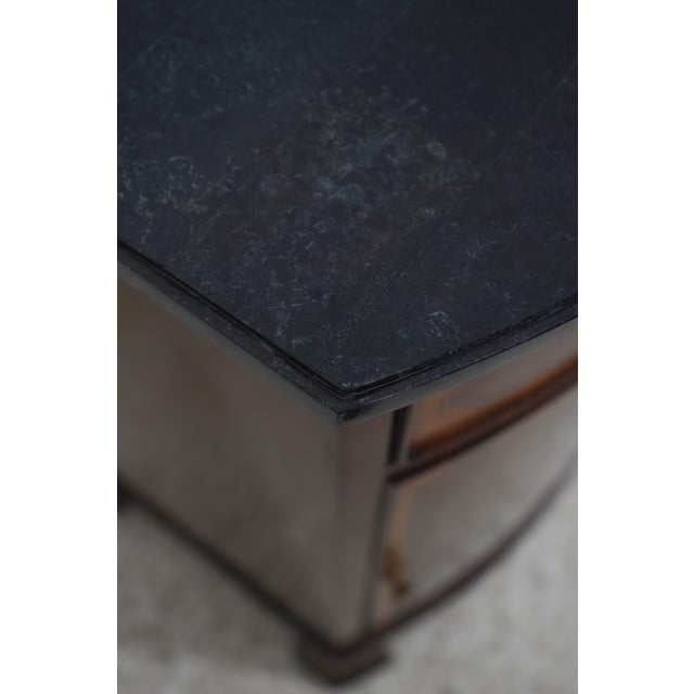 Brown 1990s Marble Top Mahogany Cabinet Door Nightstands, A Pair For Sale - Image 8 of 17