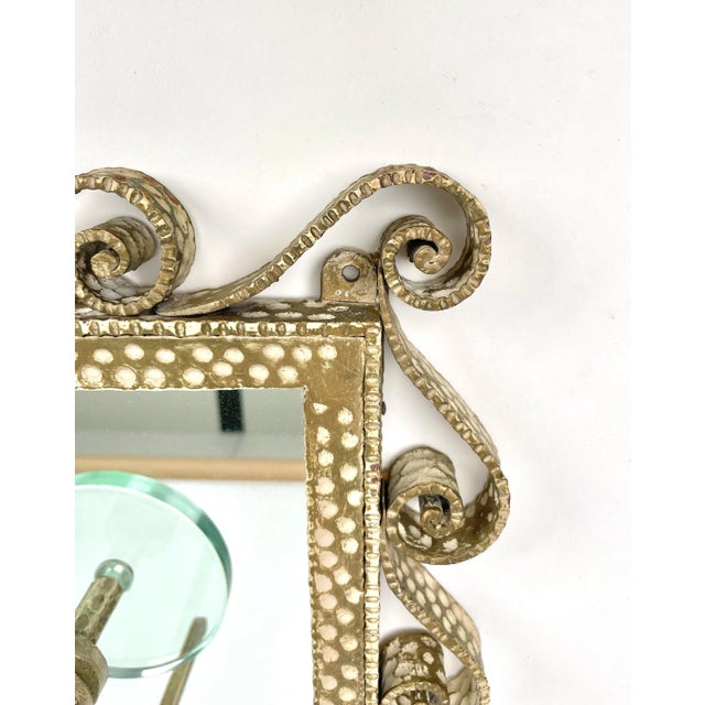 Iron Mirror Glass Coat Rack Stand by Pier Luigi Colli for Cristal Art, Italy, 1950s For Sale - Image 12 of 13