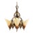 1930s Mid-West Mfg. Soleure Series Art Deco 5-Light Slip Shade Chandelier in Cast Bronze For Sale