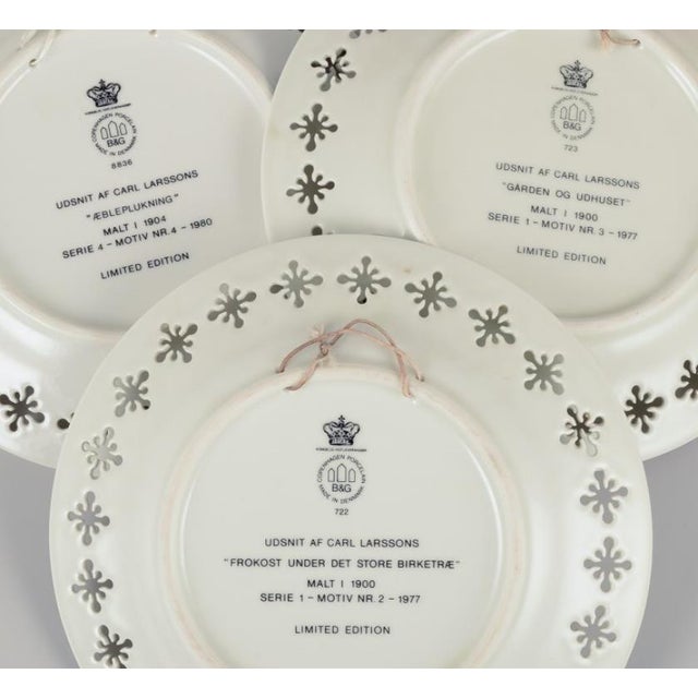 White Porcelain Plates with Motifs with Carl Larssons Paintings from Bing & Grøndahl, 1960s, Set of 6 For Sale - Image 8 of 10