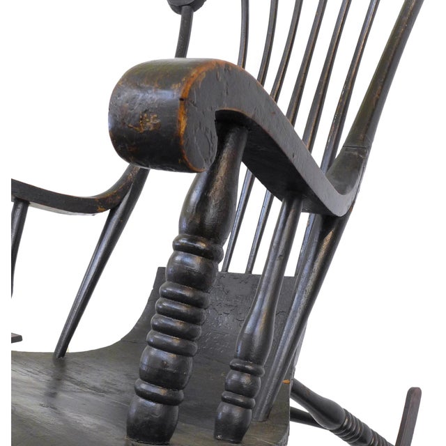 Mid 20th Century Italian Turned Wood Rocking Chair For Sale - Image 4 of 4