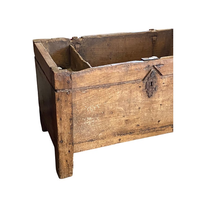 Wood 1800’s Primitive Trunk For Sale - Image 7 of 9