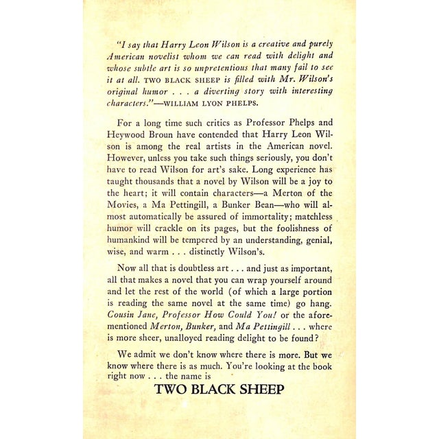 1930s "Two Black Sheep" 1931 Wilson, Harry Leon For Sale - Image 5 of 5