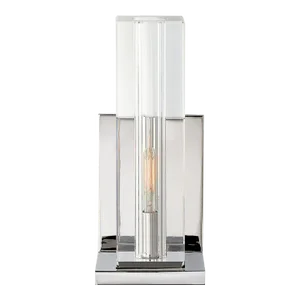 Ian K. Fowler for Visual Comfort Signature Ambar Tall Wall Light in Crystal & Polished Nickel