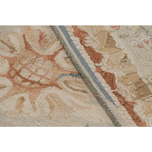 Textile Rug & Kilim’s Aubusson Style Rug in Beige-Cream With Floral Patterns For Sale - Image 7 of 7