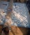 Handmade Cotton Vegetable Dyed Sky Blue and White Star Patterned Diamond Rug - 8'x10' For Sale - Image 11 of 11