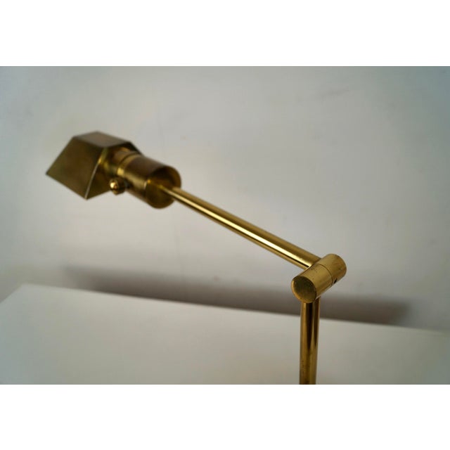 Metal 1970’s Mid-Century Modern Brass & Marble Desk Lamp For Sale - Image 7 of 12