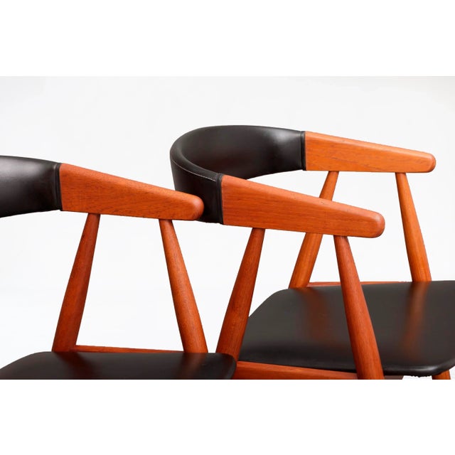 Set of Vintage Teak Dining Chairs by Ejner Larsen & Aksel Bender for C.M. Madsen, 1960s For Sale - Image 5 of 7
