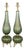 Murano Glass Footed Table Lamps in Green and Gold, a Pair For Sale