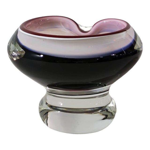 Mid-Century Modern Multi-Colored Submerged Glass Ashtray, 1950 For Sale