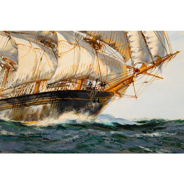 Henry Scott Seascape Painting of American Clipper Ship “Red Cloud” by Henry Scott For Sale - Image 4 of 11