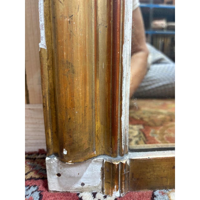 Louis-Philippe Fireplace Mirror in Gilded Wood, 1800s For Sale - Image 3 of 11