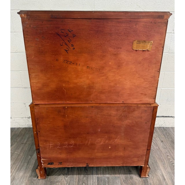 Vintage Thomasville Chair Company Mahogany Chest on Chest Dresser For Sale - Image 18 of 18