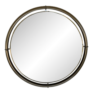 Jonathan Charles Modern Round Silver Floating Toulouse Wall Mirror