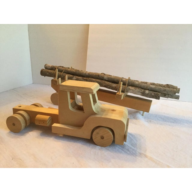 2010s Handcrafted Wooden Logging Truck Model For Sale - Image 5 of 13