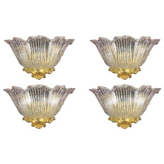 Wall Sconces in Gold, 1980, Set of 4 For Sale