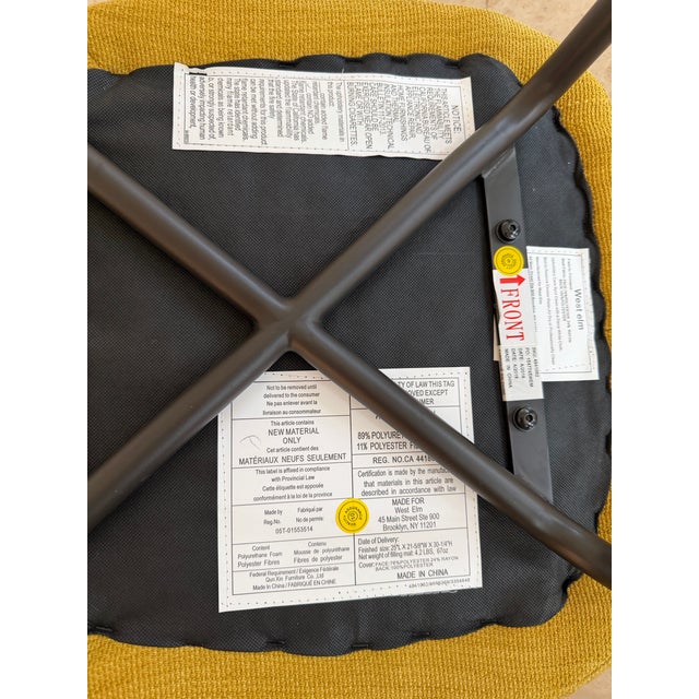 Mustard Set of 3 West Elm Dining Chairs For Sale - Image 8 of 8