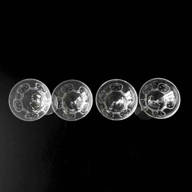 Glass Antique Engraved Liqueur Glasses from Kosta, Sweden, Early 1900s, Set of 8 For Sale - Image 7 of 13