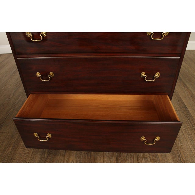 Henkel Harris Georgian Style Mahogany Tall Chest For Sale - Image 13 of 18