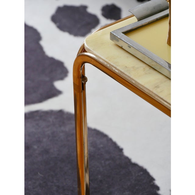 1970s Brass and Marble Coffee Table, 1970s For Sale - Image 5 of 7