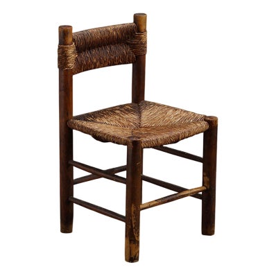 Rustic Chair in the style of Charlotte Perriand, 1960s For Sale