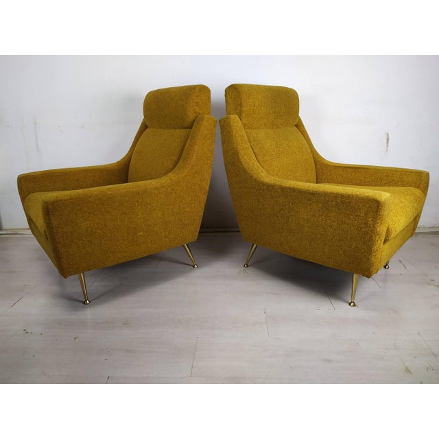 Set of Vintage Mustard Velvet Armchairs, 1960s For Sale - Image 15 of 18