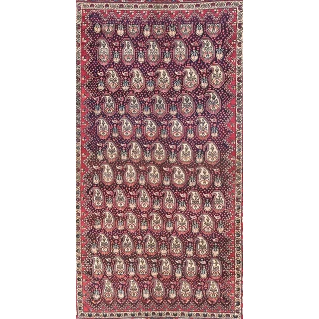 Semi Antique Handmade Mahal Persian Rug 5' 1" x 8' 10" Wool Red 1930'S Persian
