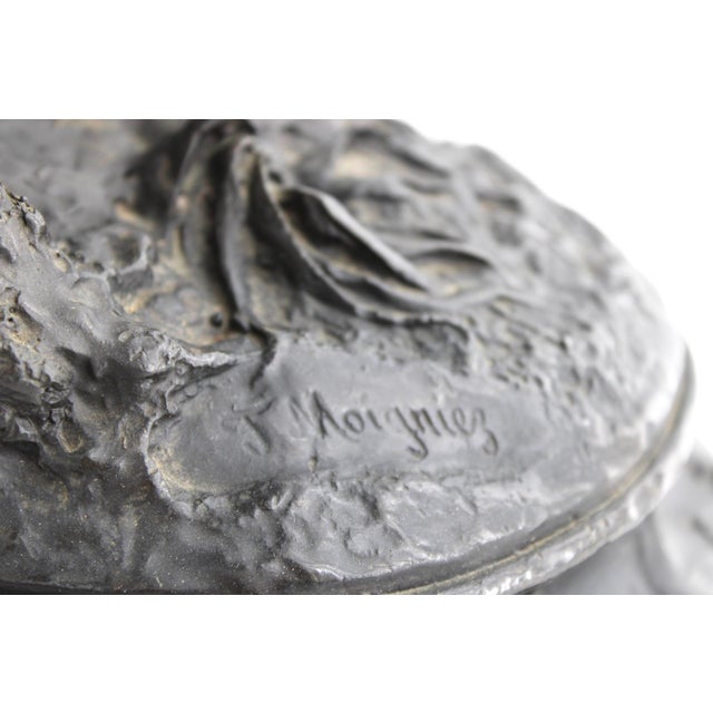 Antique French Bronze Sculpture of Eagle Falcon by Jules Moigniez, Large 24" For Sale - Image 15 of 15